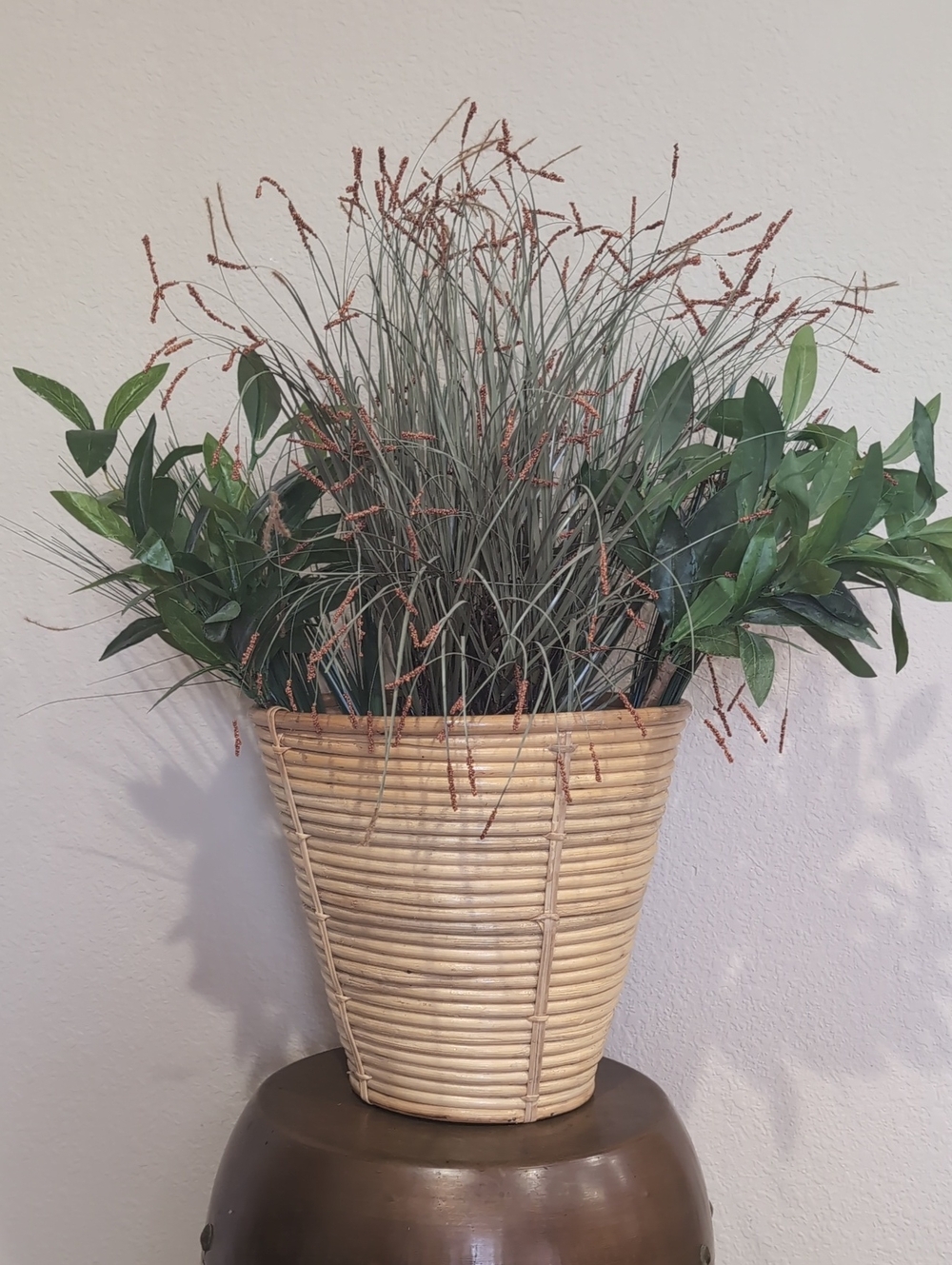 Vintage Italian Pencil Reed Rattan / Bamboo MCM Basket Gabrielle Crepsi Style